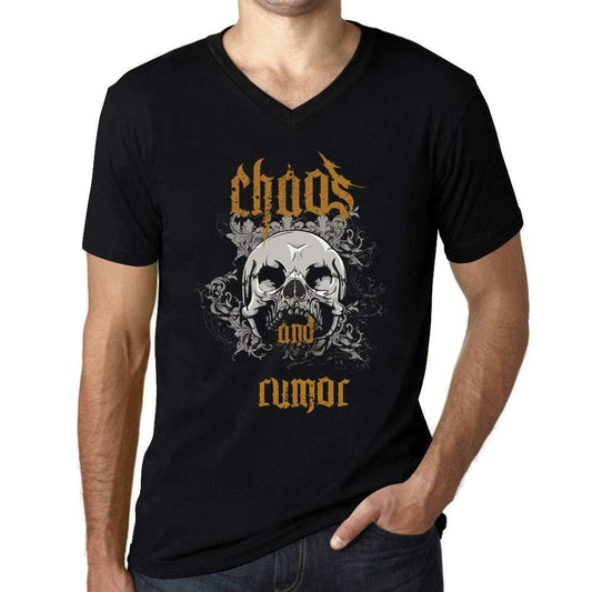 Ultrabasic - Homme Graphique Col V Tee Shirt Chaos and Rumor Noir Profond
