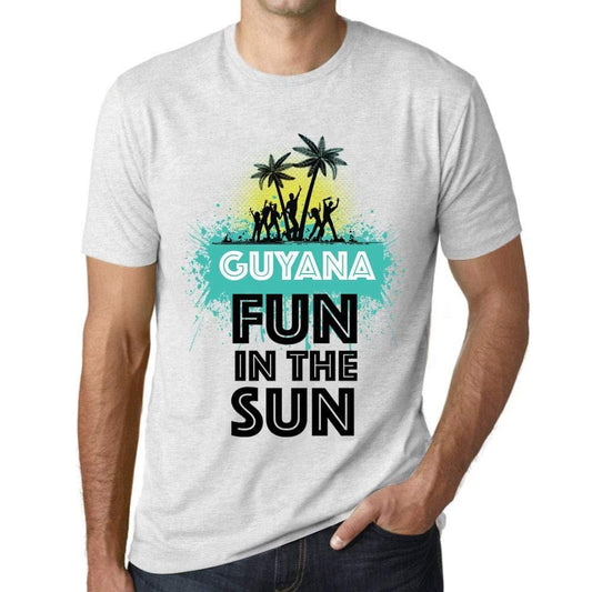 Homme T Shirt Graphique Imprimé Vintage Tee Summer Dance Guyana Blanc Chiné
