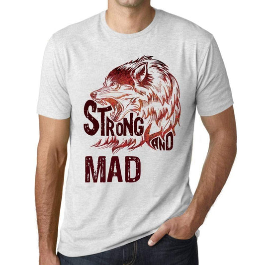 Unisex T-Shirt Graphique Strong Wolf and Extreme Blanc Chiné