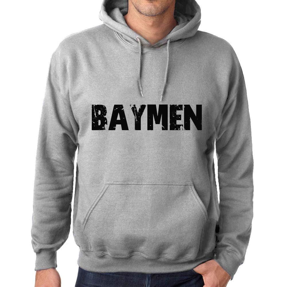 Ultrabasic Homme Femme Unisex Sweat à Capuche Hoodie Popular Words BAYMEN Gris Chiné