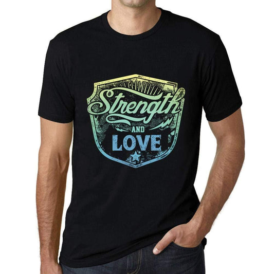 Homme T-Shirt Graphique Imprimé Vintage Tee Strength and Love Noir Profond