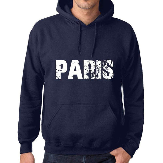 Ultrabasic Homme Femme Unisex Sweat à Capuche Hoodie Popular Words Paris French Marine