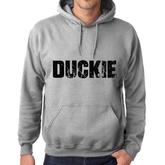 Ultrabasic Homme Femme Unisex Sweat à Capuche Hoodie Popular Words Duckie Gris Chiné