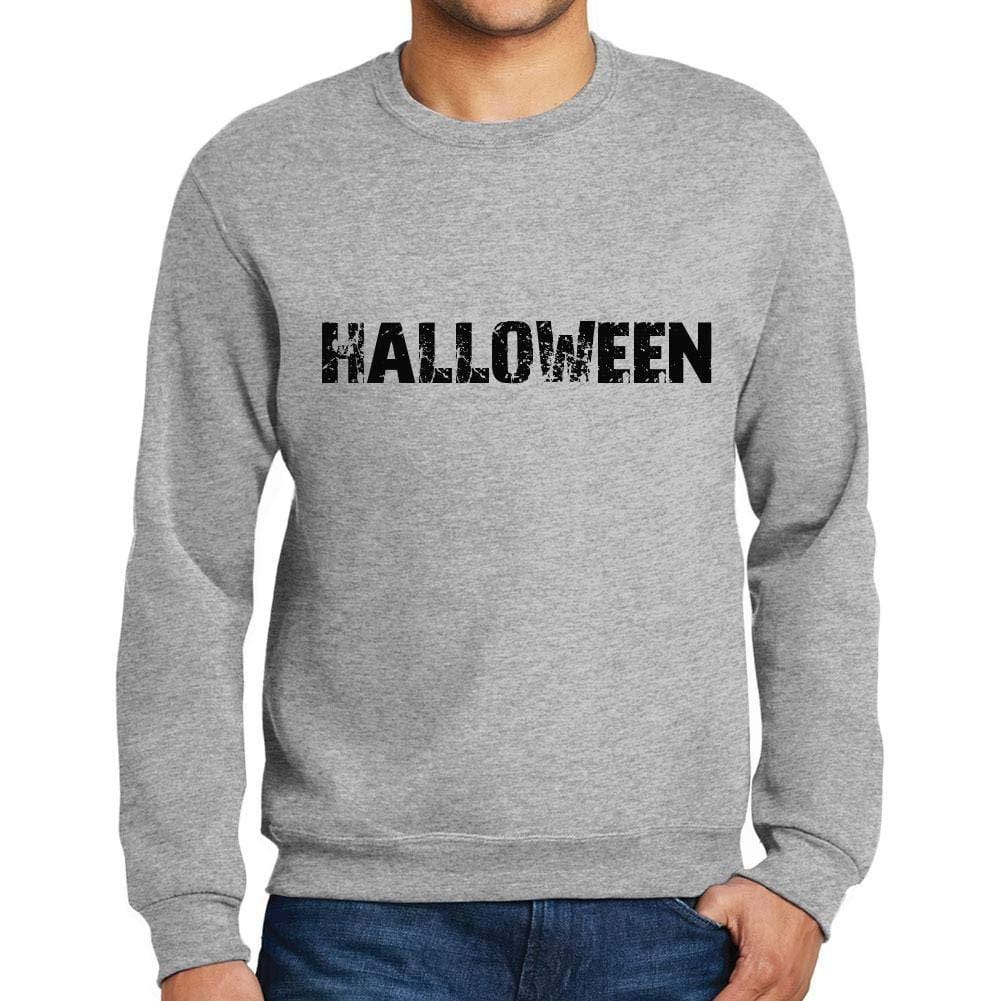 Ultrabasic Homme Imprimé Graphique Sweat-Shirt Popular Words Halloween Gris Chiné