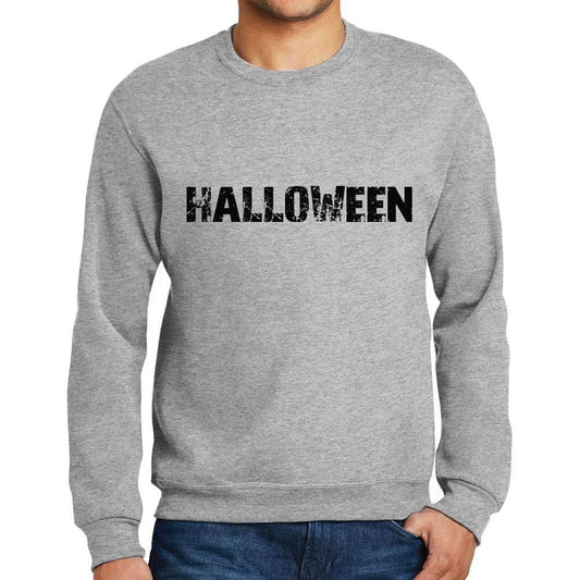 Ultrabasic Homme Imprimé Graphique Sweat-Shirt Popular Words Halloween Gris Chiné