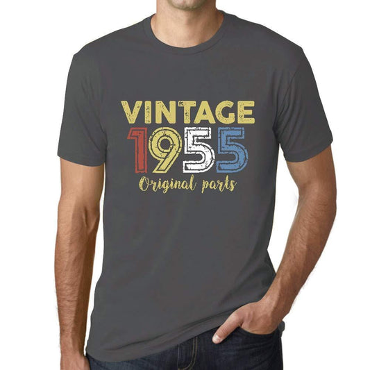 Ultrabasic - Homme Graphique Vintage 1955 T-Shirt Gris Souris