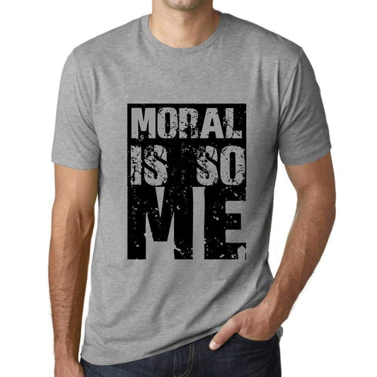Homme T-Shirt Graphique Moral is So Me Gris Chiné