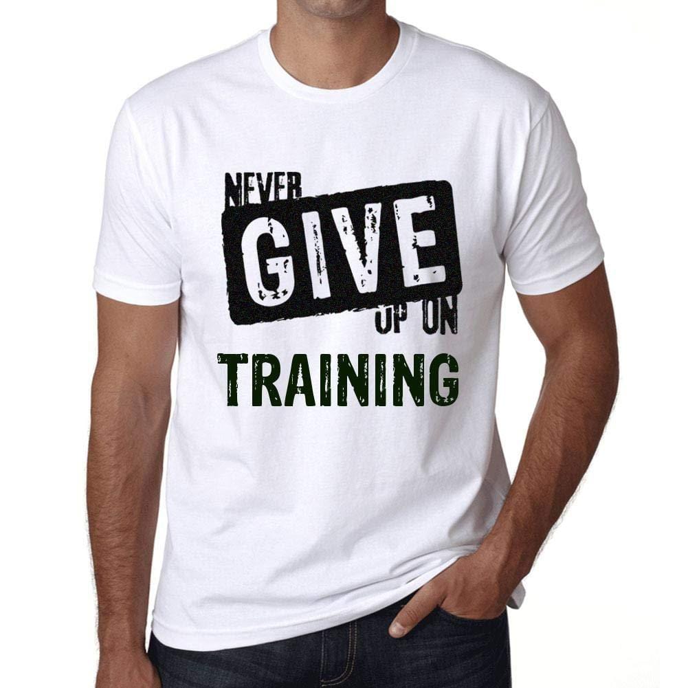 Ultrabasic Homme T-Shirt Graphique Never Give Up on Training Blanc