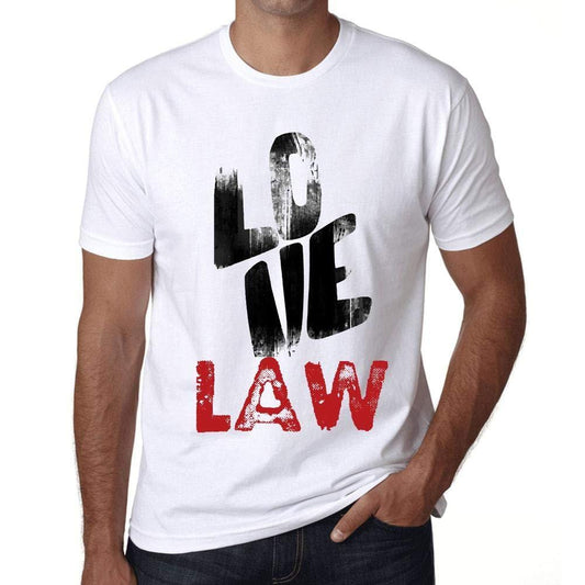 Ultrabasic - Homme T-Shirt Graphique Love Law Blanc
