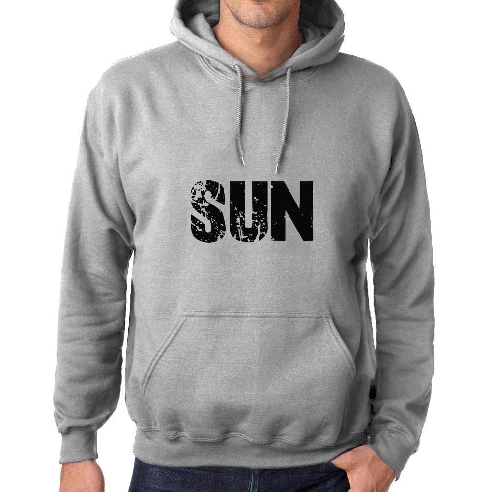 Ultrabasic Homme Femme Unisex Sweat à Capuche Hoodie Popular Words Sun Gris Chiné