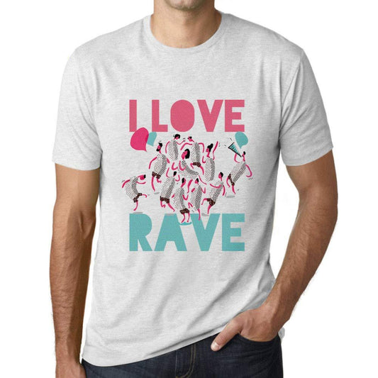 Ultrabasic Homme T-Shirt Graphique Music Fest I Love Rave Blanc Chiné