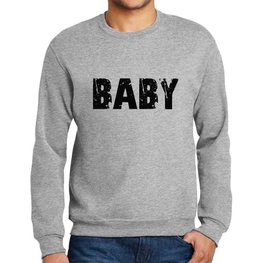 Ultrabasic Homme Imprimé Graphique Sweat-Shirt Popular Words Baby Gris Chiné