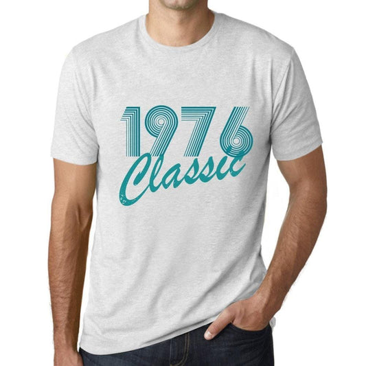 Ultrabasic - Homme T-Shirt Graphique Years Lines Classic 1976 Blanc Chiné
