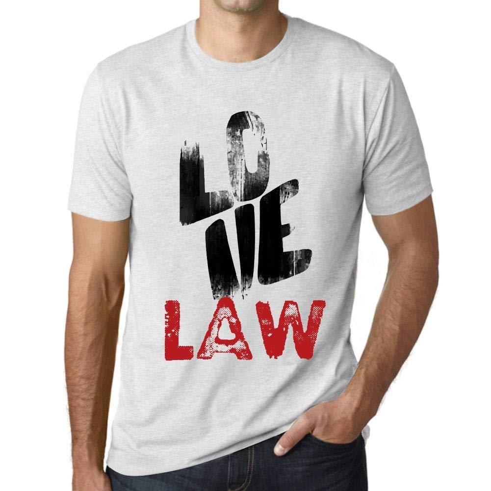 Ultrabasic - Homme T-Shirt Graphique Love Law Blanc Chiné