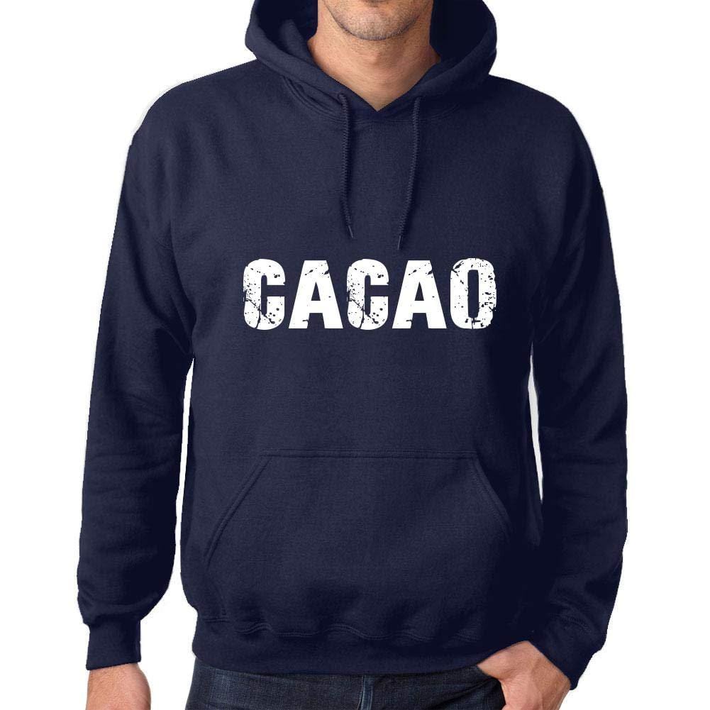 Ultrabasic Homme Femme Unisex Sweat à Capuche Hoodie Popular Words Cacao French Marine