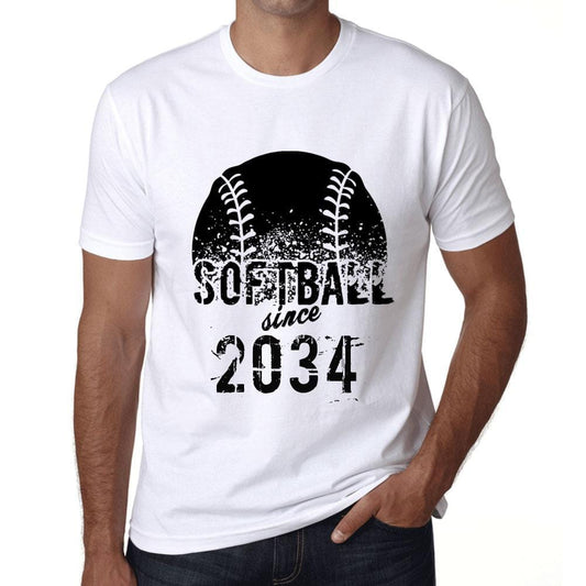 Men&rsquo;s Graphic T-Shirt Softball Since 2034 White - Ultrabasic