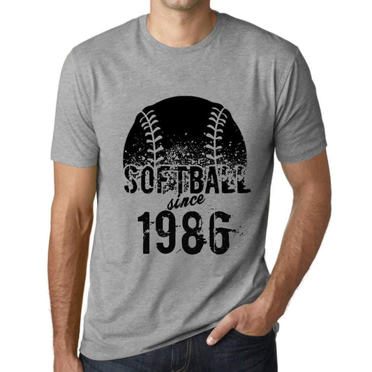 Men’s <span>Graphic</span> T-Shirt Softball Since 1986 Grey Marl - ULTRABASIC