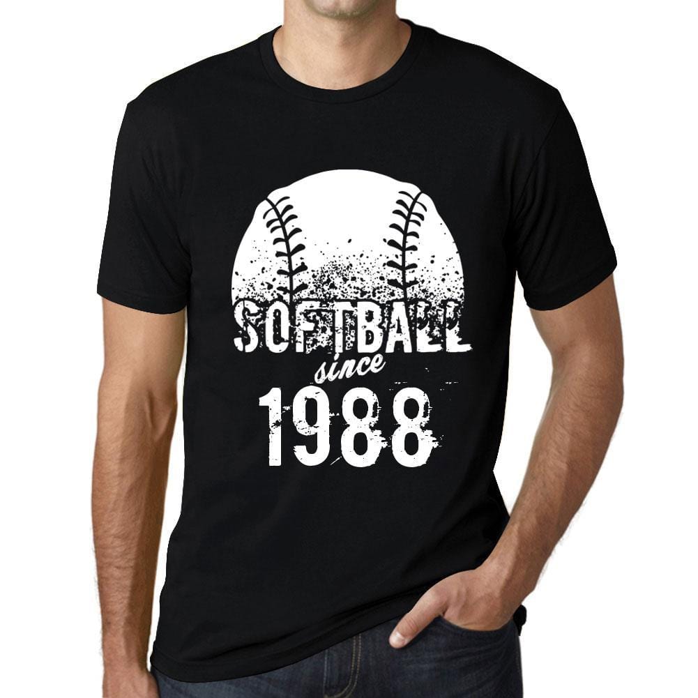 Men’s <span>Graphic</span> T-Shirt Softball Since 1988 Deep Black - ULTRABASIC