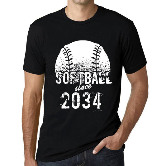 Men&rsquo;s Graphic T-Shirt Softball Since 2034 Deep Black - Ultrabasic