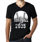 Men&rsquo;s Graphic V-Neck T-Shirt Softball Since 2035 Deep Black - Ultrabasic
