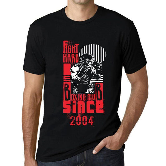Men&rsquo;s Graphic T-Shirt Fight Hard Since 2004 Deep Black - Ultrabasic
