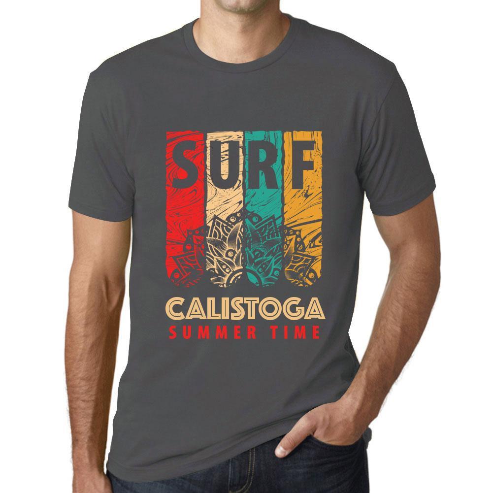 Men&rsquo;s Graphic T-Shirt Surf Summer Time CALISTOGA Mouse Grey - Ultrabasic