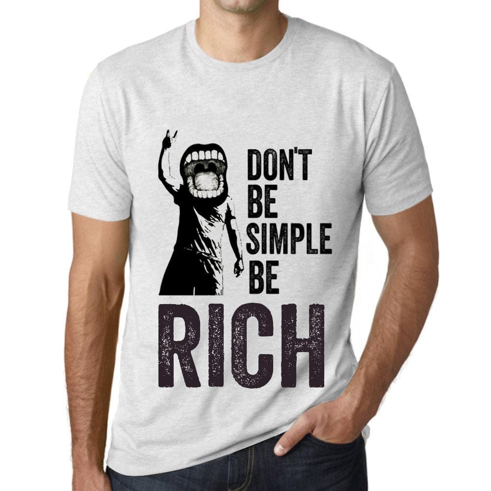 Men&rsquo;s Graphic T-Shirt Don't Be Simple Be RICH Vintage White - Ultrabasic
