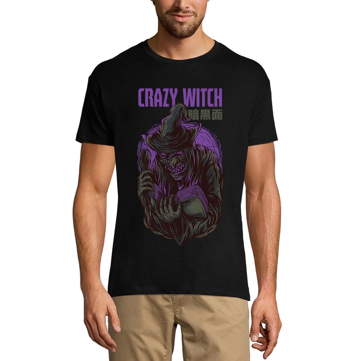 ULTRABASIC Men's Novelty T-Shirt Crazy Witch - Halloween Creepy Gothic Tee Shirt
