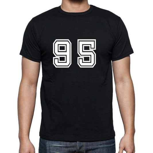 95 Numbers Black Men's Short Sleeve Round Neck T-shirt 00116 - Ultrabasic