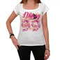 99 Nancy City With Number Womens Short Sleeve Round White T-Shirt 00008 - Casual