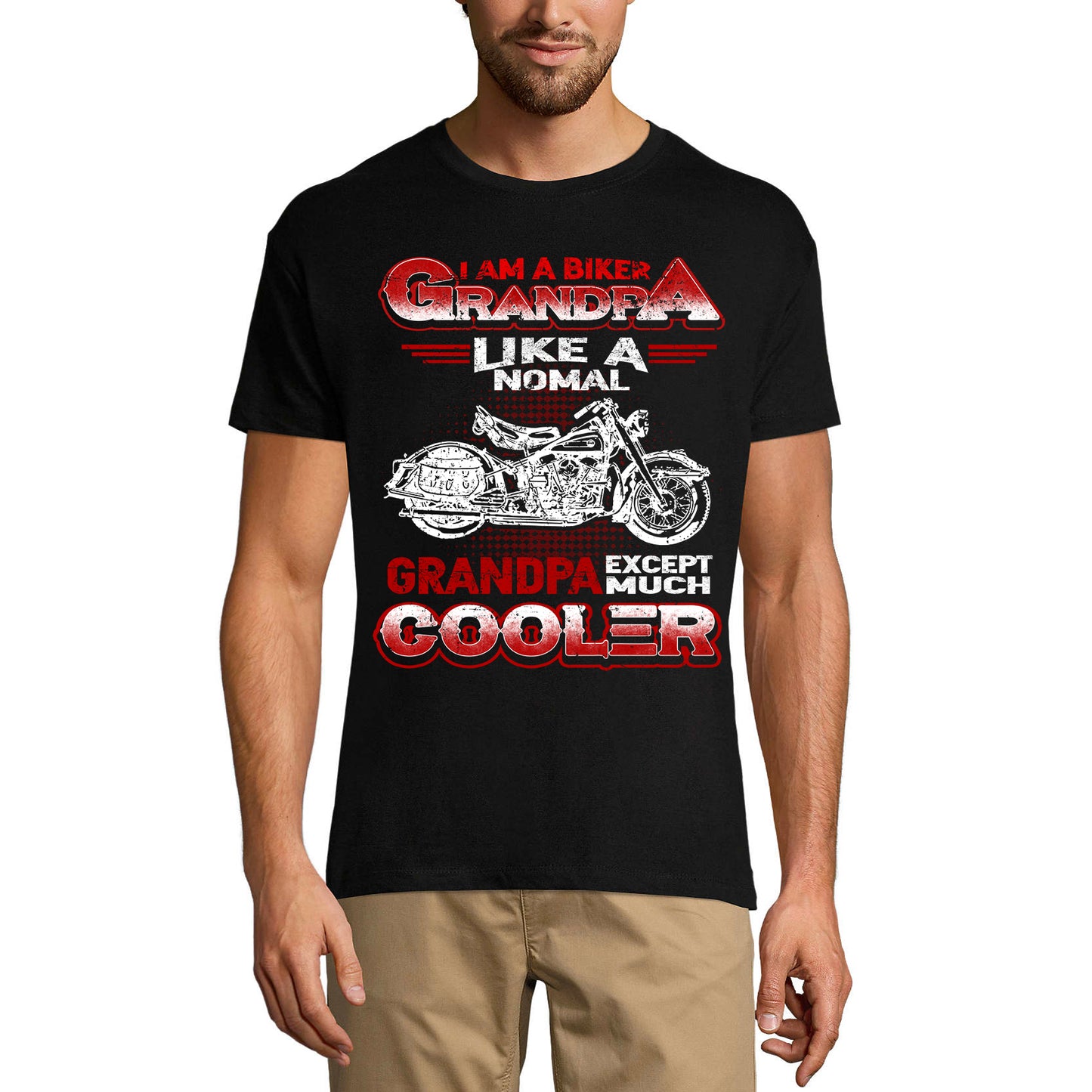 ULTRABASIC Men's T-Shirt I am a Biker Grandpa Like a Normal Grandpa Except Much Cooler - Biker Tee Shirt