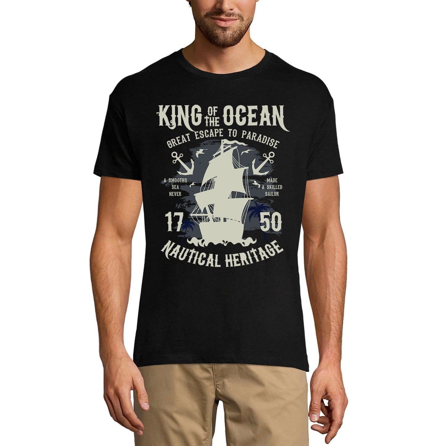 ULTRABASIC Men's T-Shirt King of the Ocean - 1750 Nautical Heritage - Sailor Tee Shirt