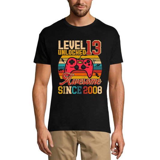 ULTRABASIC Men's Gaming T-Shirt Level 13 Unlocked - Gamer Gift Tee Shirt for 13th Birthday