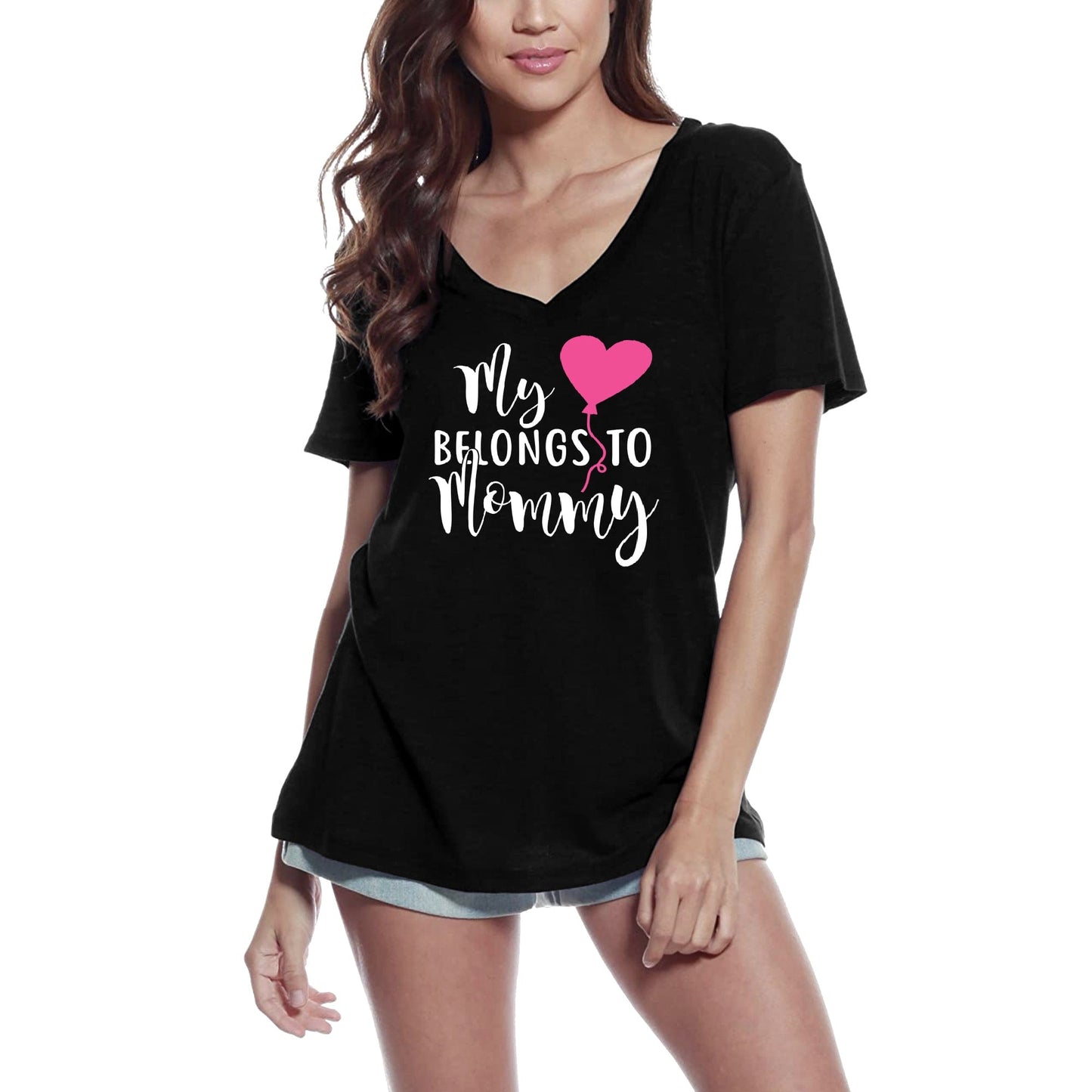 ULTRABASIC Women's T-Shirt My Heart Belongs to Mommy - Mother Tee Shirt Tops