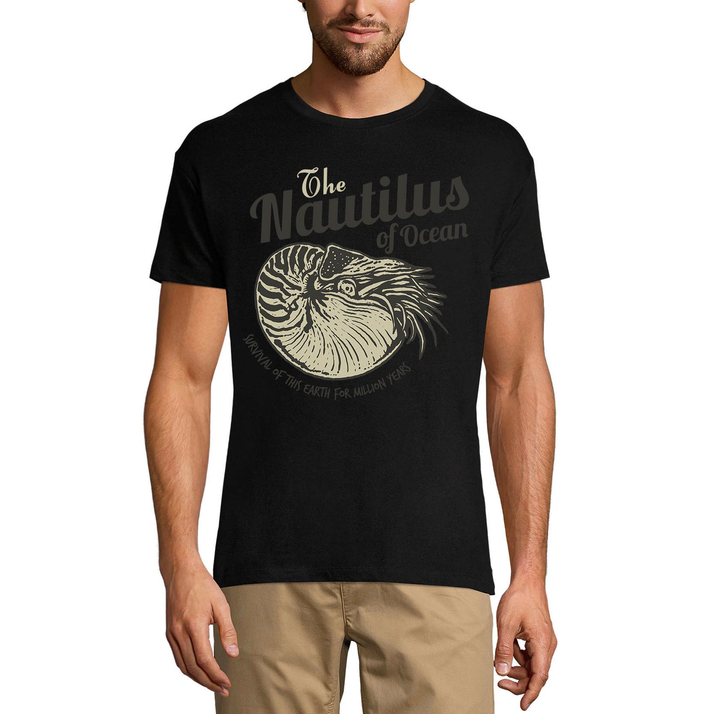 ULTRABASIC Men's Graphic T-Shirt Nautilus of Ocean - Survival Animal Shirt for Men