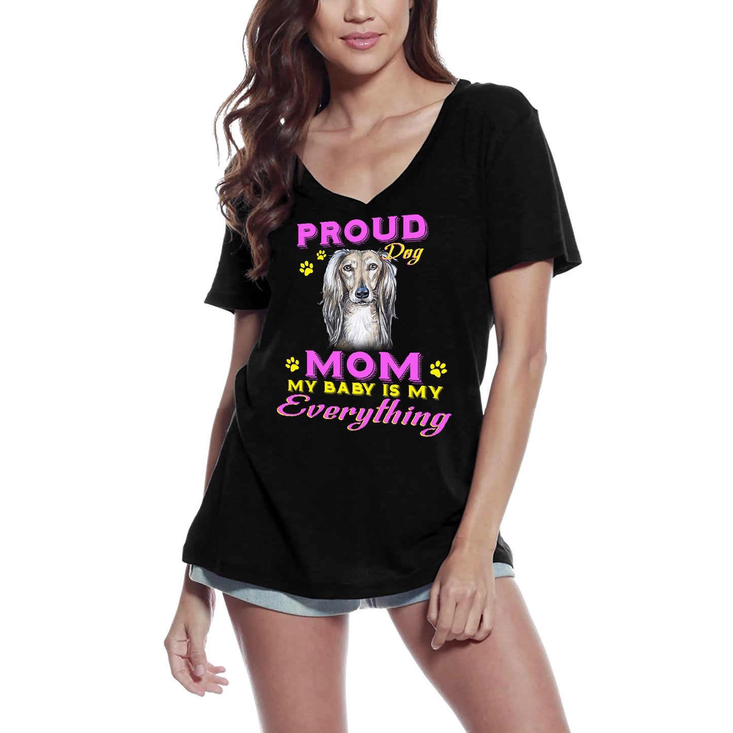 ULTRABASIC Women's T-Shirt Proud Day - Saluki Dog Mom - My Baby is My Everything