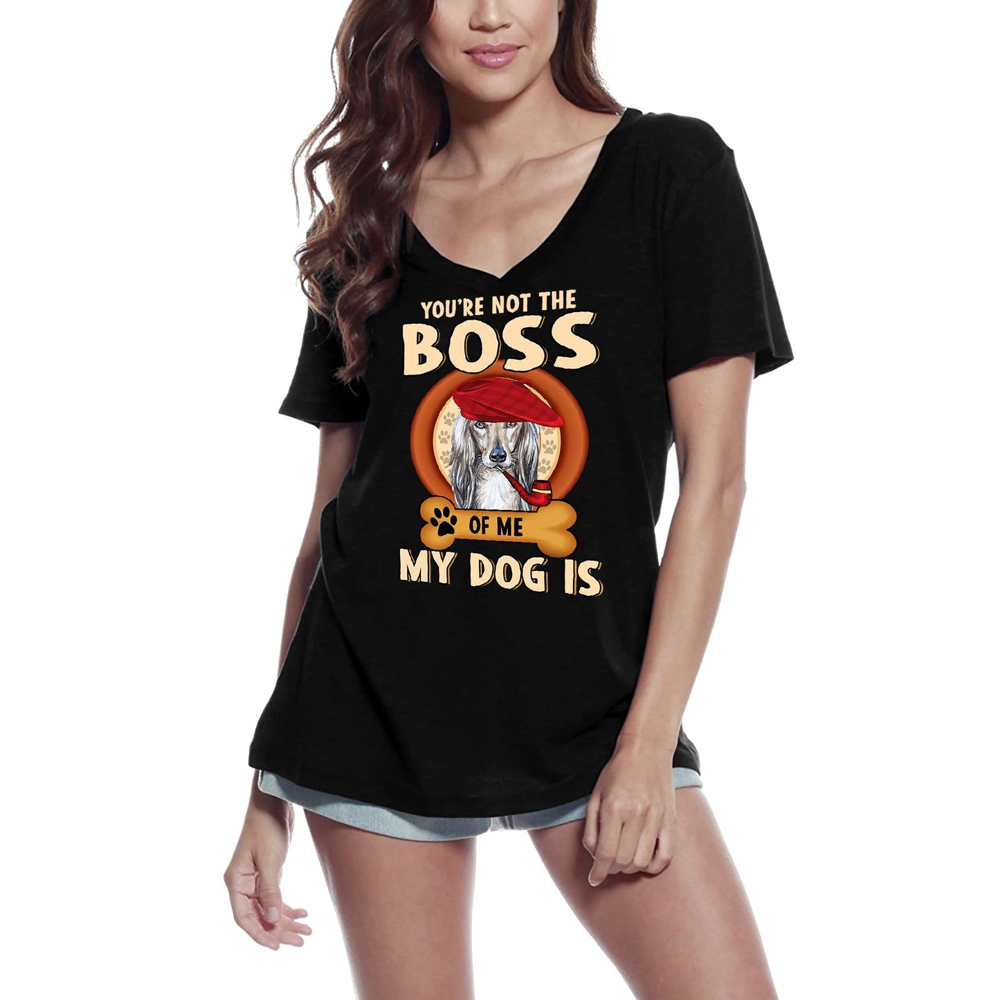 ULTRABASIC Women's T-Shirt Saluki Cute Dog Lover - Short Sleeve Tee Shirt Quote Tops