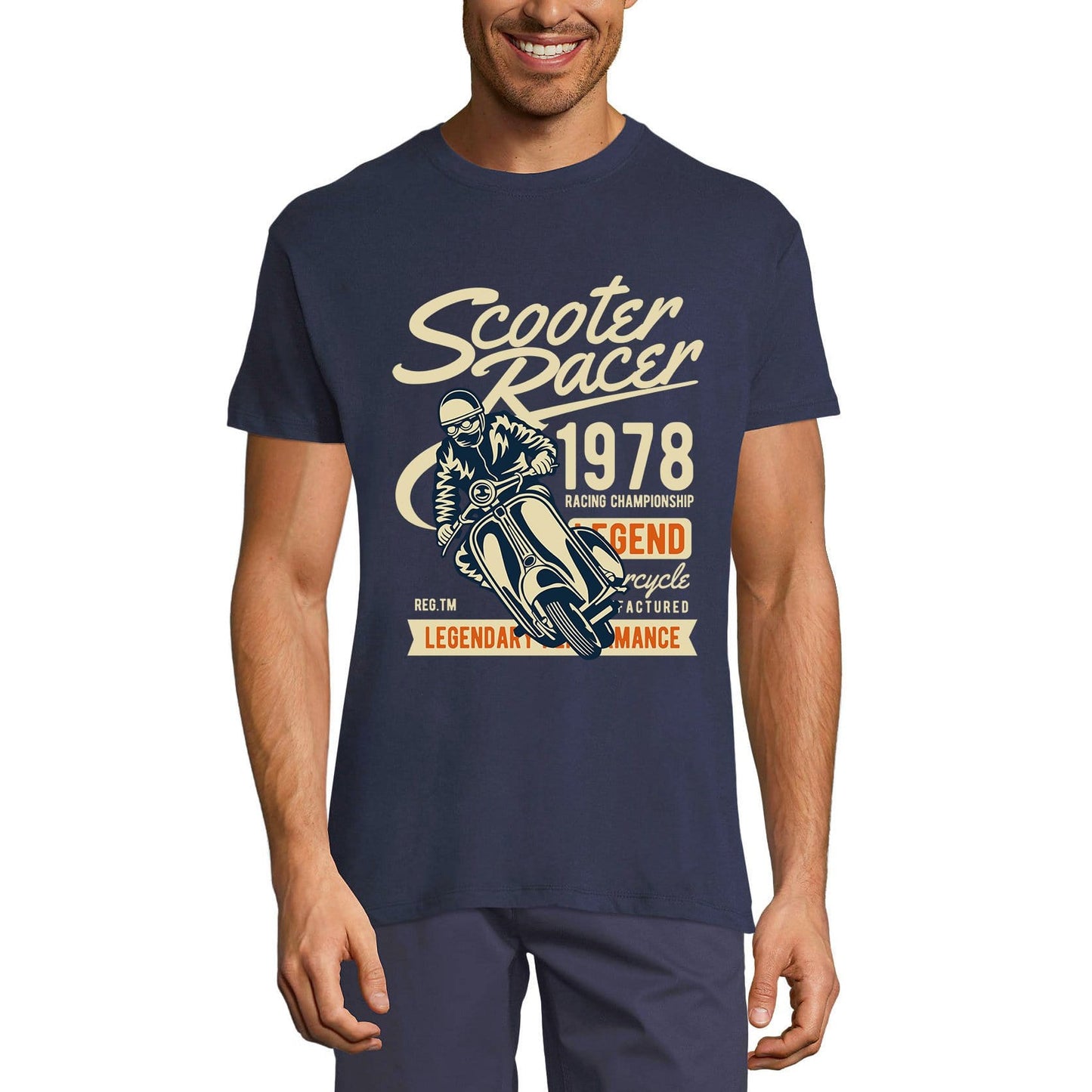 ULTRABASIC Men's Graphic T-Shirt Scooter Racer 1978 - Vintage Motorcycle Tee Shirt