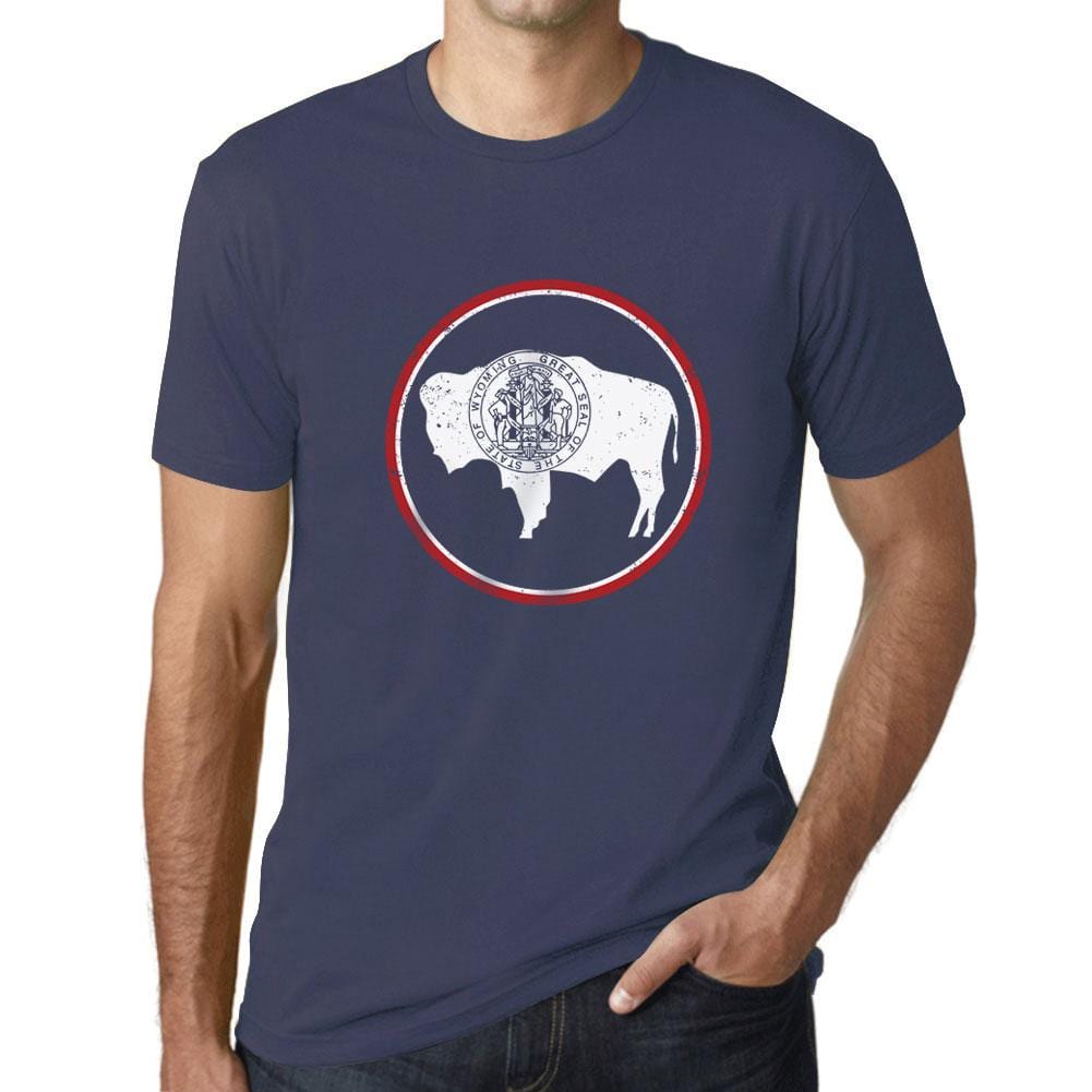 Graphic Men's Wyoming Flag T-Shirts White Print Tee Mouse Denim - Ultrabasic