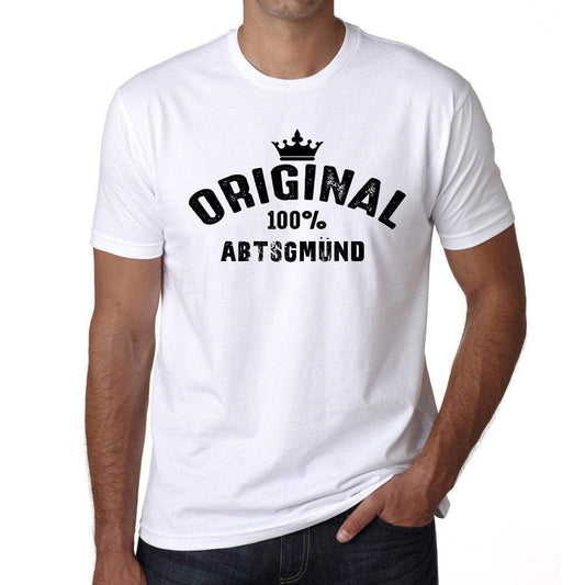 Abtsgmünd 100% German City White Mens Short Sleeve Round Neck T-Shirt 00001 - Casual