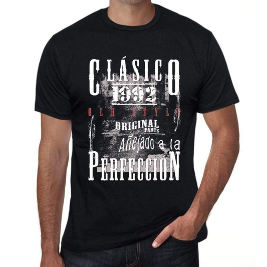 Aged To Perfection, Spanish, 1992, Black, Men's Short Sleeve Round Neck T-shirt, gift t-shirt 00359 - Ultrabasic