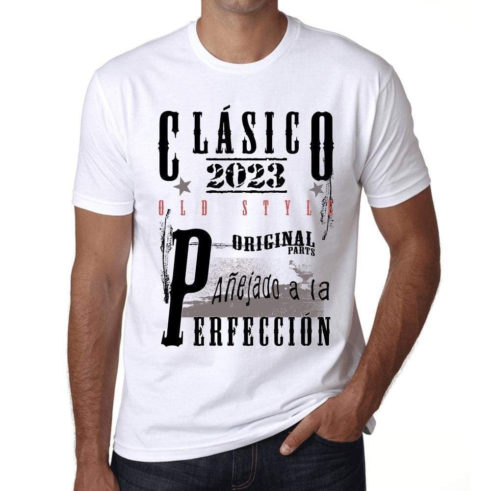 Aged To Perfection, Spanish, 2023, White, Men's Short Sleeve Round Neck T-shirt, Gift T-shirt 00361 - Ultrabasic