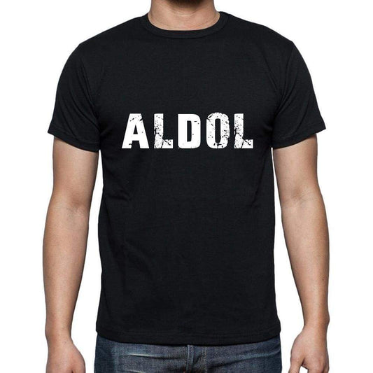 Aldol Mens Short Sleeve Round Neck T-Shirt 5 Letters Black Word 00006 - Casual