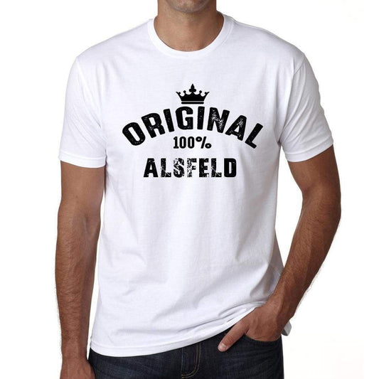 Alsfeld 100% German City White Mens Short Sleeve Round Neck T-Shirt 00001 - Casual