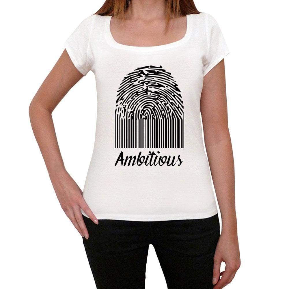 Ambitious Fingerprint White Womens Short Sleeve Round Neck T-Shirt Gift T-Shirt 00304 - White / Xs - Casual
