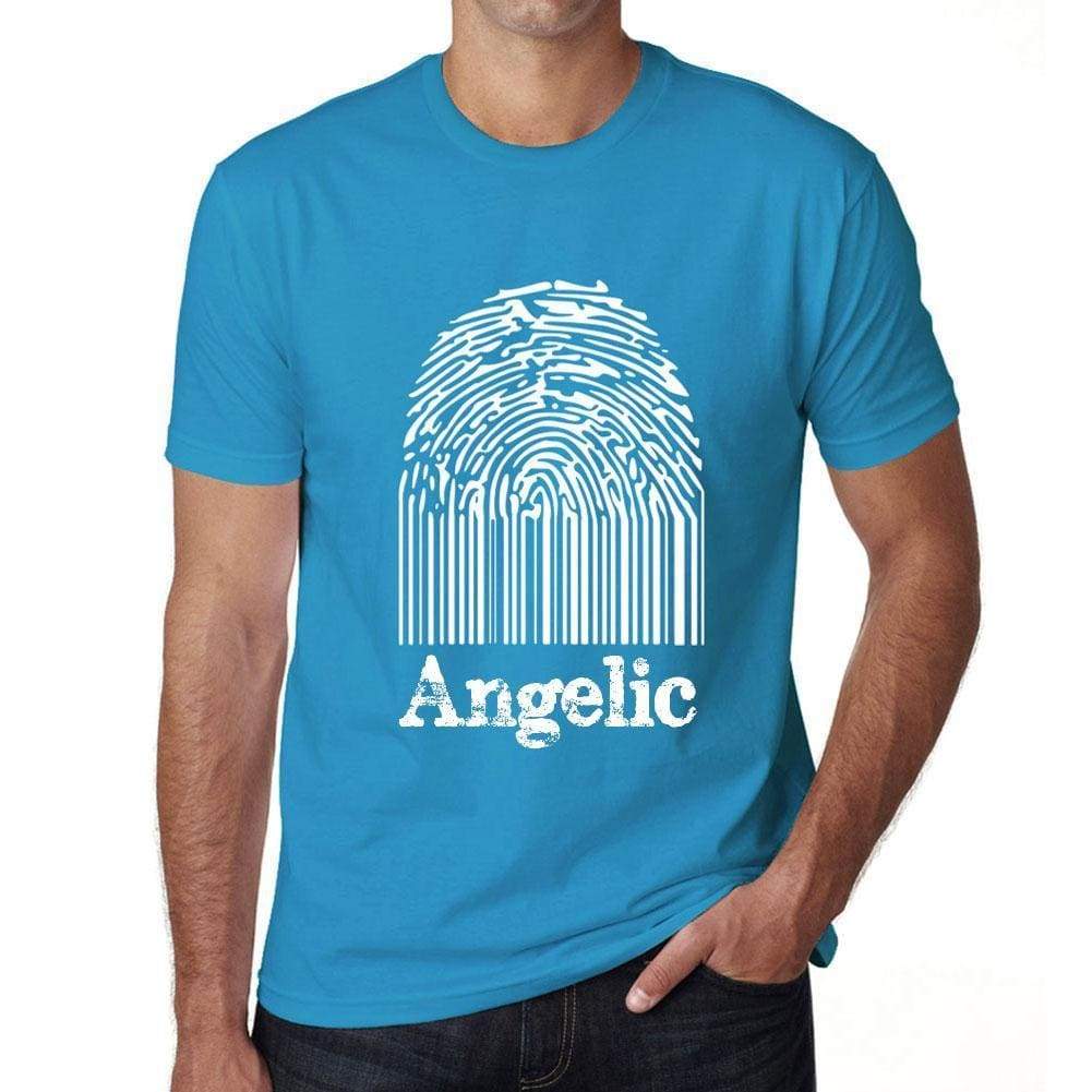 Angelic Fingerprint, Blue, Men's Short Sleeve Round Neck T-shirt, gift t-shirt 00311 - Ultrabasic