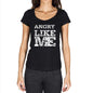 Angry Like Me Black Womens Short Sleeve Round Neck T-Shirt 00054 - Black / Xs - Casual