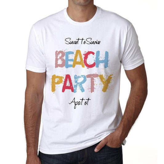 Apatot Beach Party White Mens Short Sleeve Round Neck T-Shirt 00279 - White / S - Casual