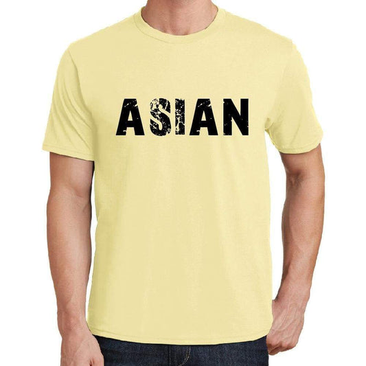 Asian Mens Short Sleeve Round Neck T-Shirt 00043 - Yellow / S - Casual