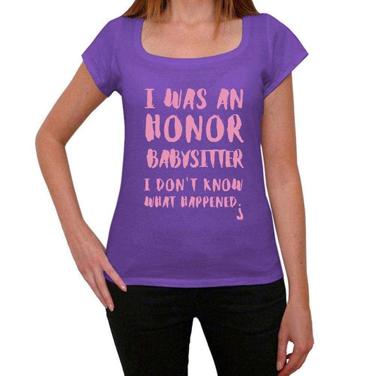 Babysitter What Happened Purple Womens Short Sleeve Round Neck T-Shirt Gift T-Shirt 00321 - Purple / Xs - Casual